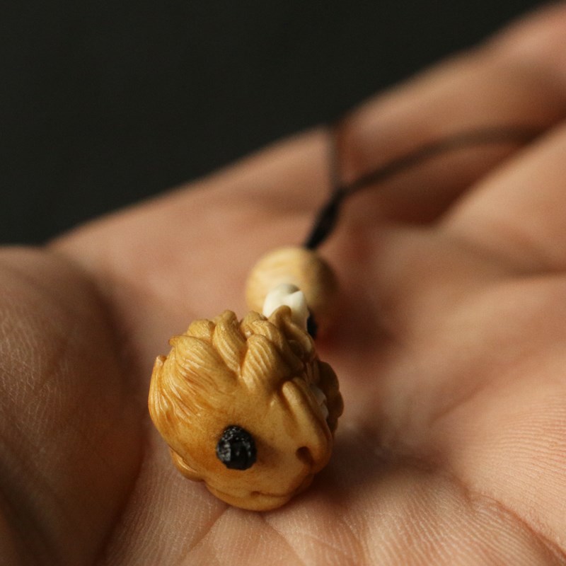 【鹿角雕刻龙醒狮】纯手工精工雕刻鹿角材料丙烯古法上色手机挂件