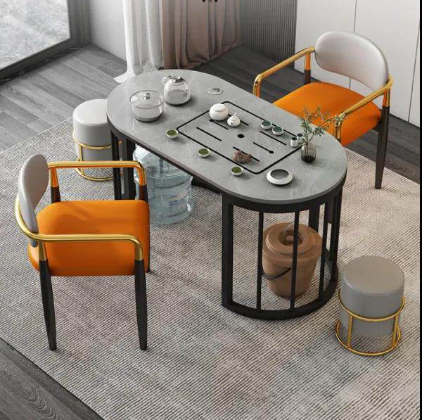 轻奢阳台岩板茶桌椅组合家用烧水泡茶桌阳台茶桌功夫茶几一体简约