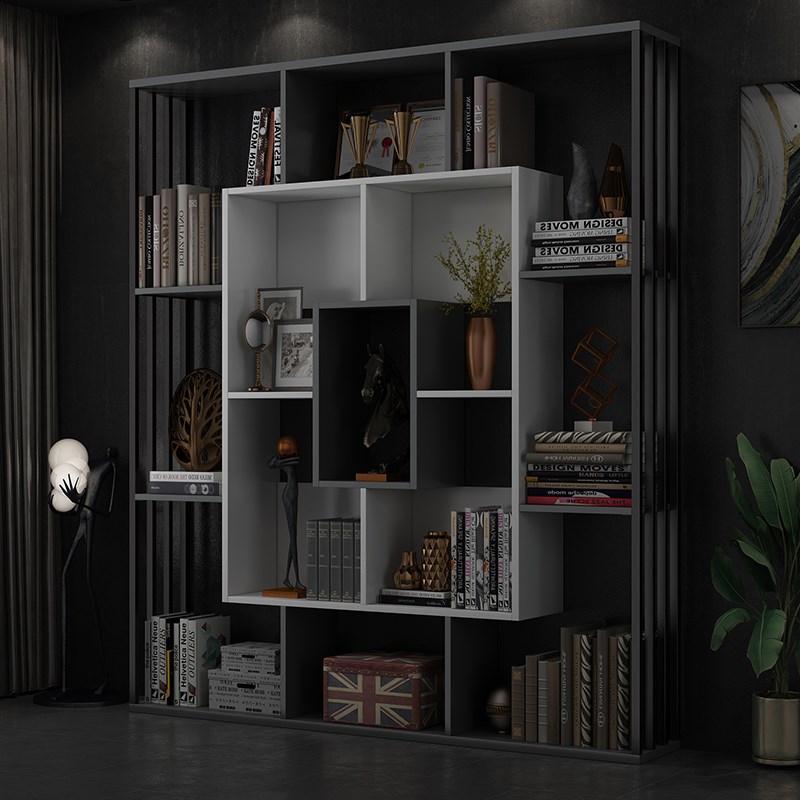 书架置物架落地客厅多层金属阅读架客厅陈列柜展示架儿童收纳架子