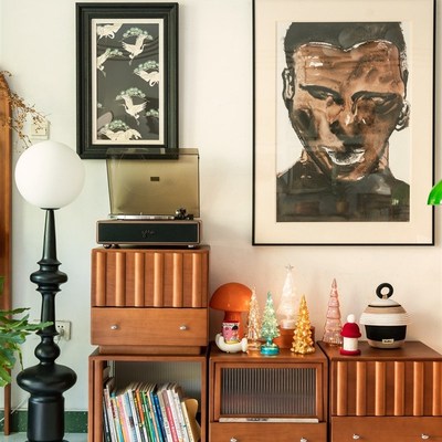 北欧实木书柜模块组合柜简约小户型客厅沙发边柜电视柜床头收纳柜