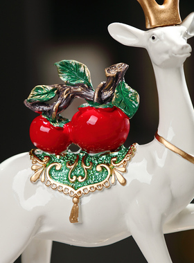 新中式招财福鹿摆件客厅玄关电视桌面家居饰品装饰品乔迁新居礼品