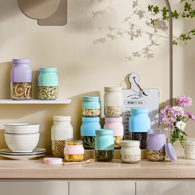 玻璃半遮光无铅密封罐大容量咖啡豆杂粮茶叶分装瓶厨房收纳储物罐