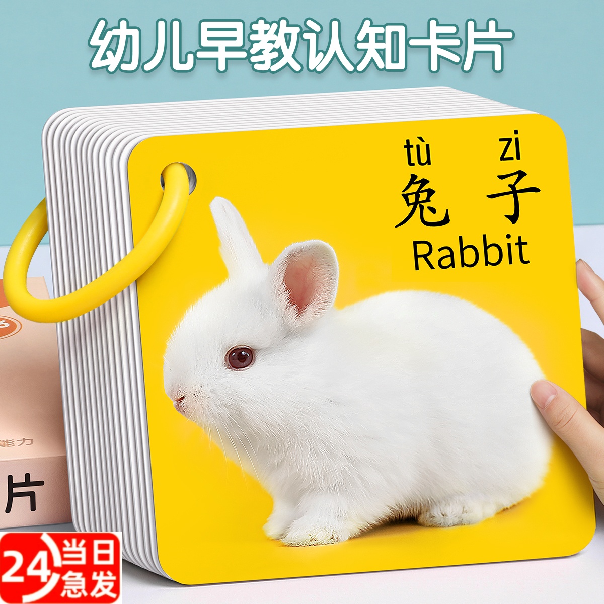 认知卡片动物早教儿童识字看图识物启蒙书婴幼儿宝宝闪卡益智玩具
