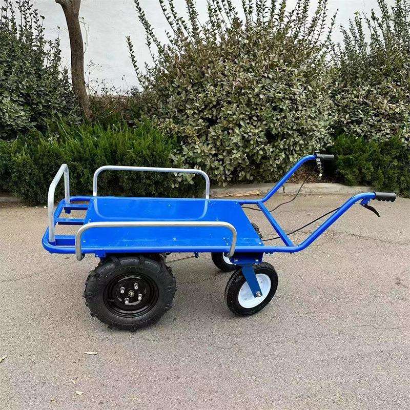 家用电动手推车四轮小型拉货搬运平板车山路爬坡工程运输小推车