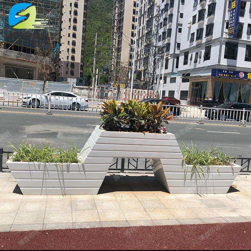 玻璃钢花箱市政道路花钵商场组合花盆售楼部大型花器广场种植花池