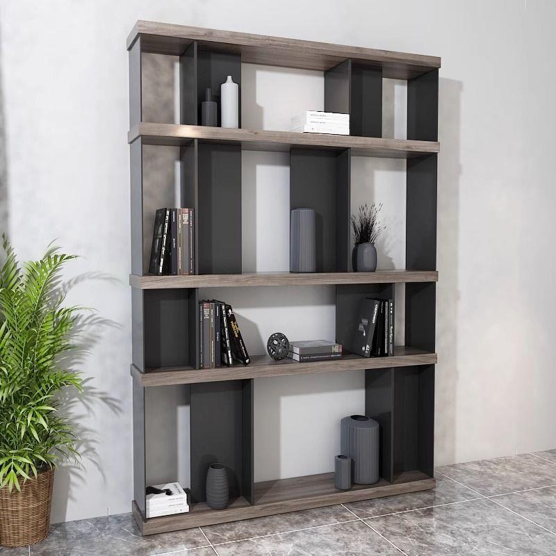 环保水性漆创意墙面落地书架客厅置物架简约现代实木加厚展示柜