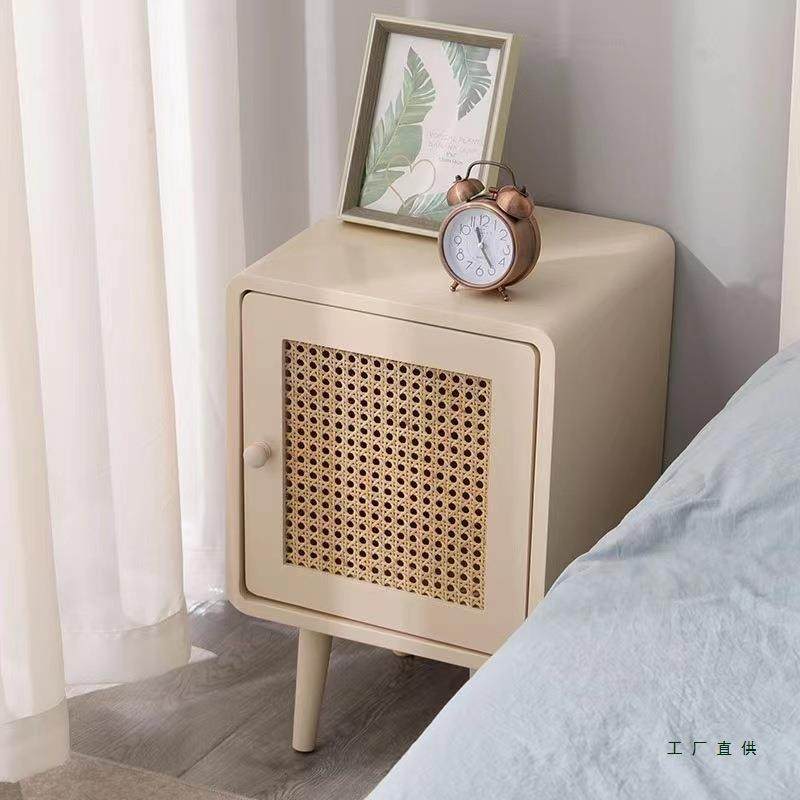 简约床头柜小型现代藤编极简北欧小边柜卧室复古收纳迷你窄床边柜,3C数码配件,USB灯,淘宝优惠券,粉丝福利购,淘宝优惠卷