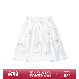 ROLLCALL25新款绣镂空半裙A字短裙显瘦半身裙子