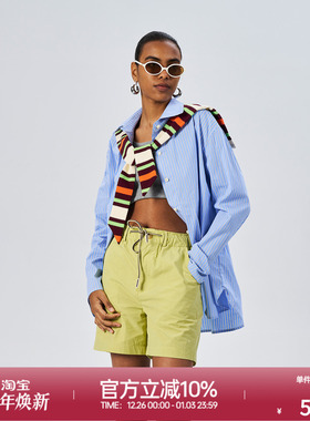 ROLLCALL25新款新款海军领条纹长袖衬衫运动短裤