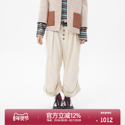 ROLLCALL工装裤卷边新款白色