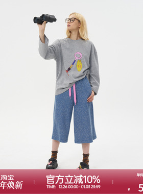 ROLLCALL25早秋新款白色长柄钥匙印花T恤通勤风宽松休闲短袖上衣