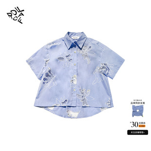 上衣百搭 rollcall 25春夏新款 刺绣镂空衬衫 翻领纯色短袖