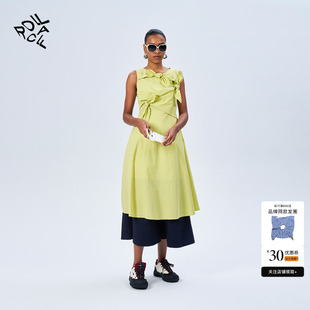 rollcall 连衣裙圆领长裙显瘦百搭 25新款 纯色绑带收腰系结无袖