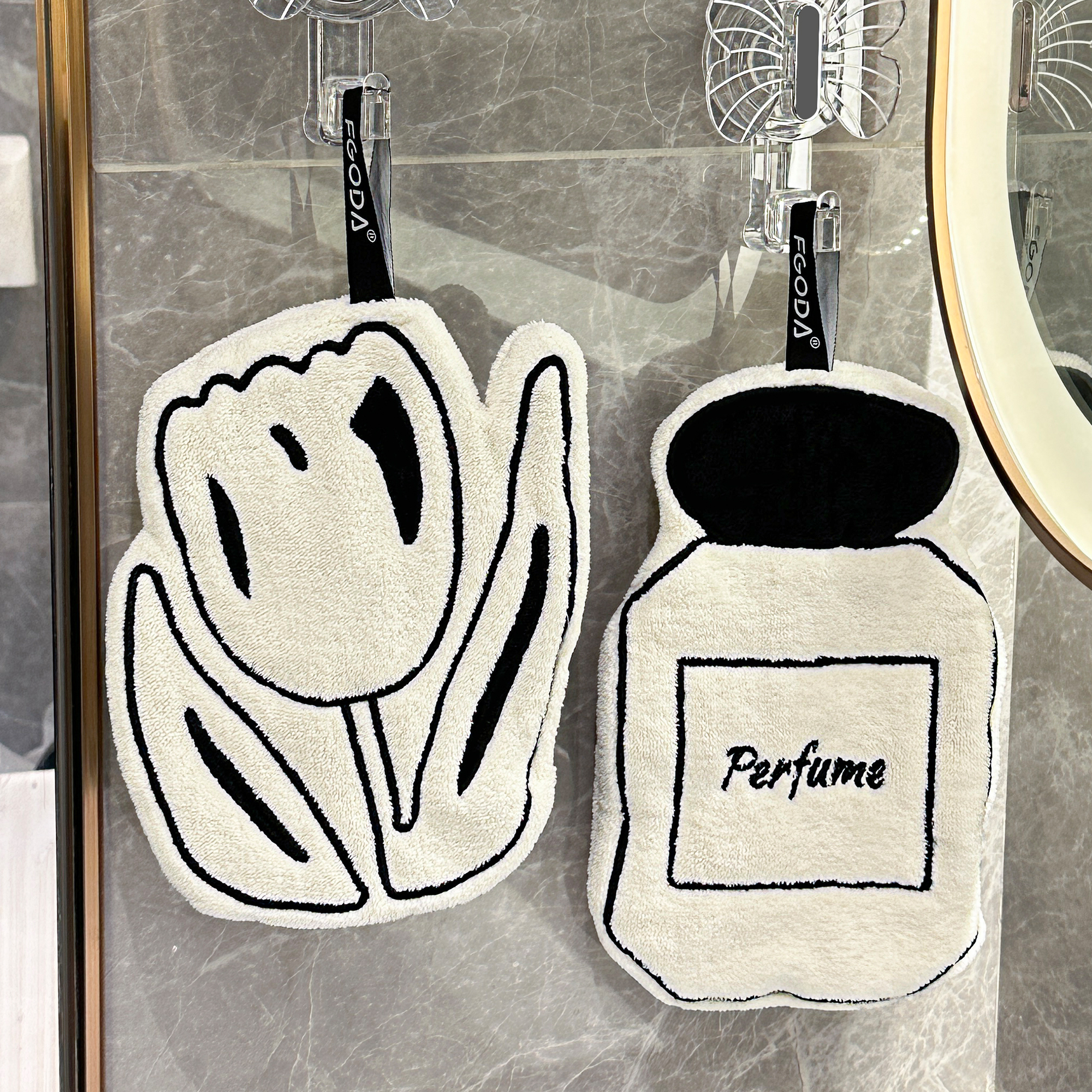 擦手巾挂式毛巾可爱卡通卫生间吸水速干不K掉毛手帕厨房抹布擦手