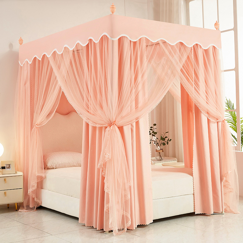 床帘蚊帐一体式遮光家用卧室挡风1.5米欧式1.8Rm床落地公主风床幔