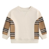 打底衣秋装 百搭儿童卫衣运动衫 潮 圆领格子时尚 欧美风2026春秋新款