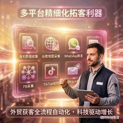 外贸客户开发软件海外社媒多平台ins营销截fb引流拓客WS裙发工具