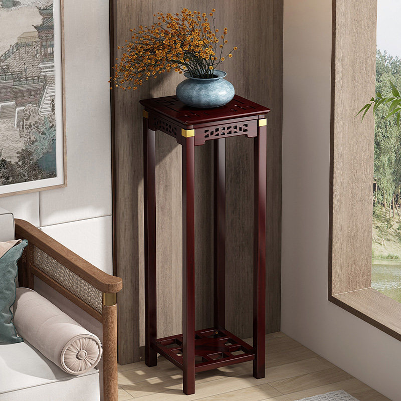 花架子客厅落地式花盆底架中式多层实木摆件展示架新款阳台植物架