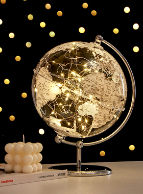 透明地球仪摆件轻奢高档客厅电y视柜酒柜玄关家居办公室桌面装饰