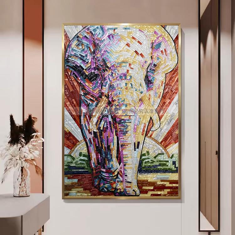 珐琅彩画客厅入户玄关走廊过道装饰画餐厅现代简约挂画卧室壁画