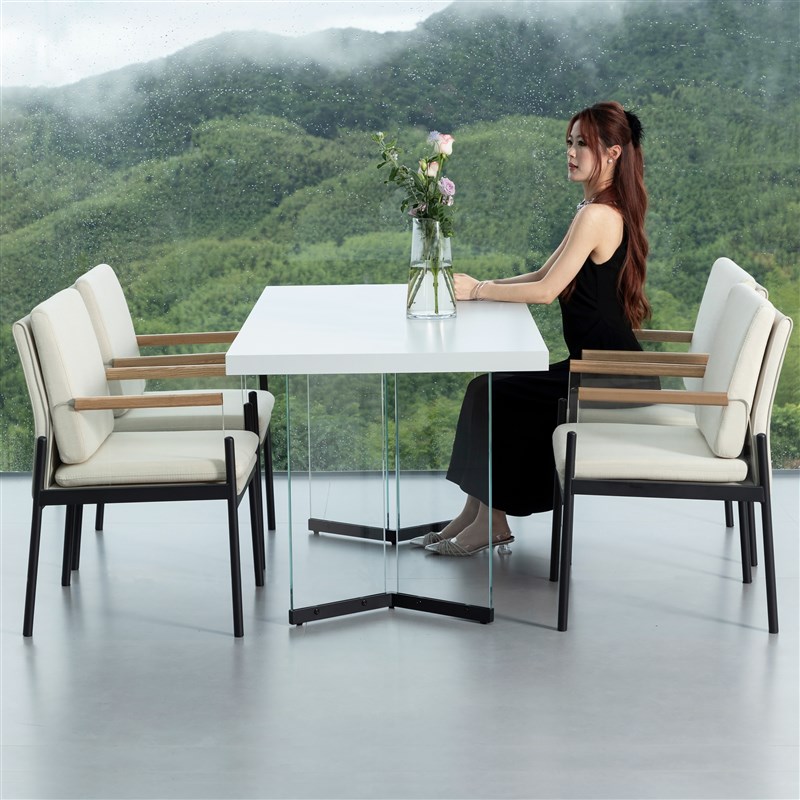 岩板餐桌椅组合2024新款现代简约轻奢家用小户型长U方形悬浮餐桌
