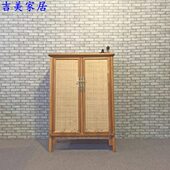 老榆木面条柜储物中式 实木落地明式 免漆家具角柜子现代简约收纳柜