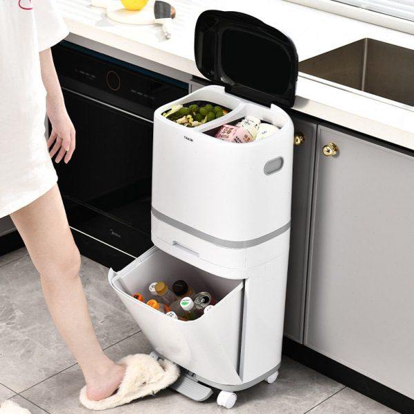 家用垃圾筒多层分类垃圾桶带盖大号干湿分离垃圾箱厨房收纳桶,家庭/个人清洁工具,垃圾架,淘宝优惠券,粉丝福利购,淘宝优惠卷