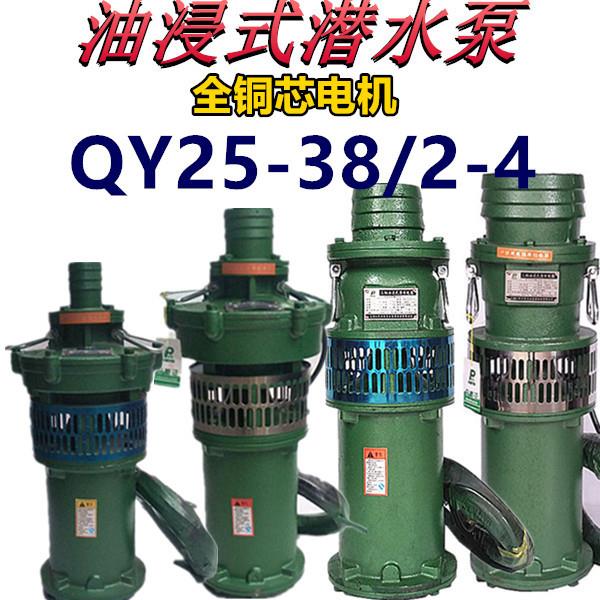 QY25-38/2-4油浸泵4W2.5寸多级潜水泵农用深井池塘抽水排灌喷灌