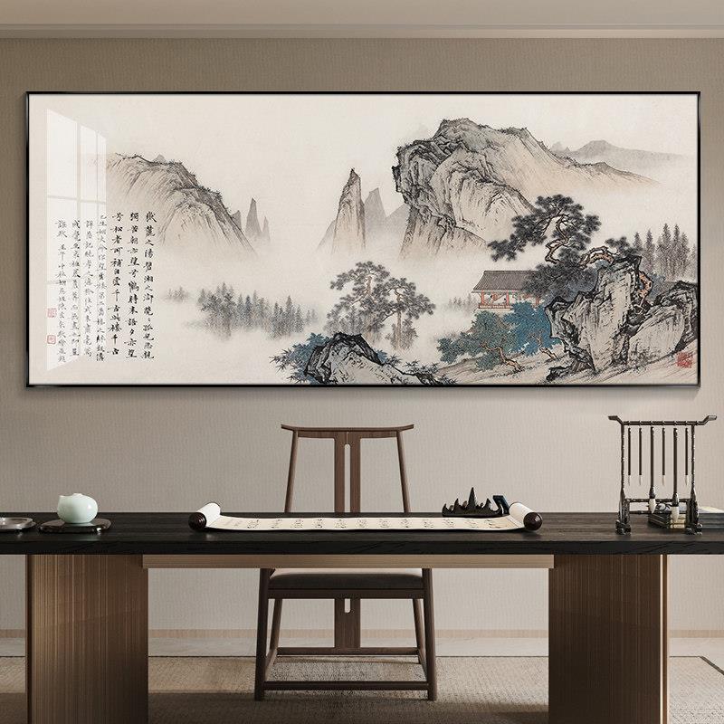 望云楼山水画客厅字画沙发背景墙装饰画国画中国风茶室办公室挂画