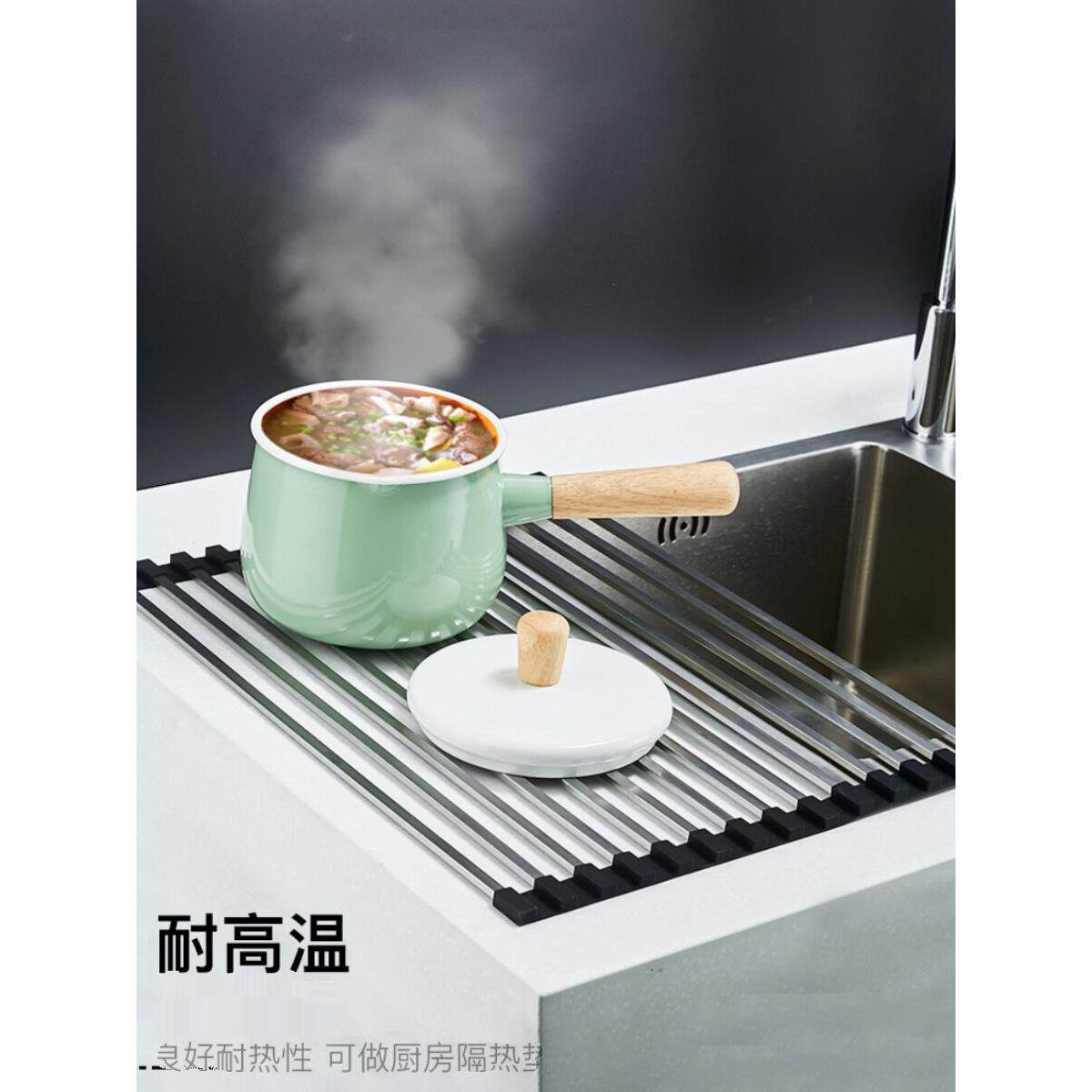 304不锈钢水槽架,排水篮,碗架,可折叠的排水架,厨房用品,盘