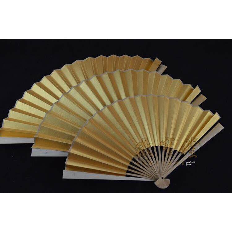 文湾折扇7寸8寸9寸双面泥金扇手工黄精折扇苏公挑灯头套肩扇