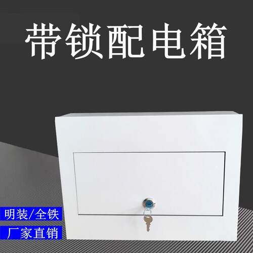全铁PZ30明装带锁配电箱单排回路箱家用漏保开关盒8/12路铁电箱盒