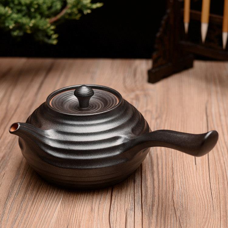 精朽阁侧把壶陶壶明火烧水煮茶壶电陶炉煮茶器普洱黑茶粗陶烧茶壶