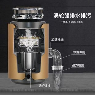 长促七级研磨厨房垃圾处理器723E厨余家用食物垃圾粉碎机560W