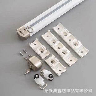 侧装 厂促铝合金窗帘轨道防漏光交叉轨道顶装 双轨直轨导轨滑轨滑道