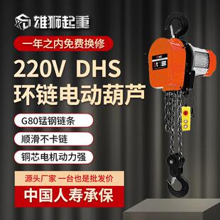 环链电动葫芦220V家用加厚小型提升机起重机电动倒链工厂直销强力