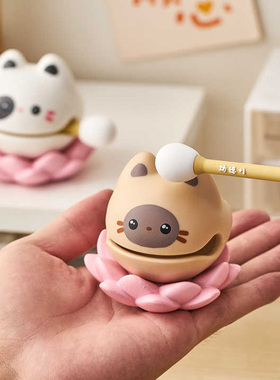 佛系小木鱼敲解压l桌面摆件办公室工位装饰品治愈情绪稳定神器礼