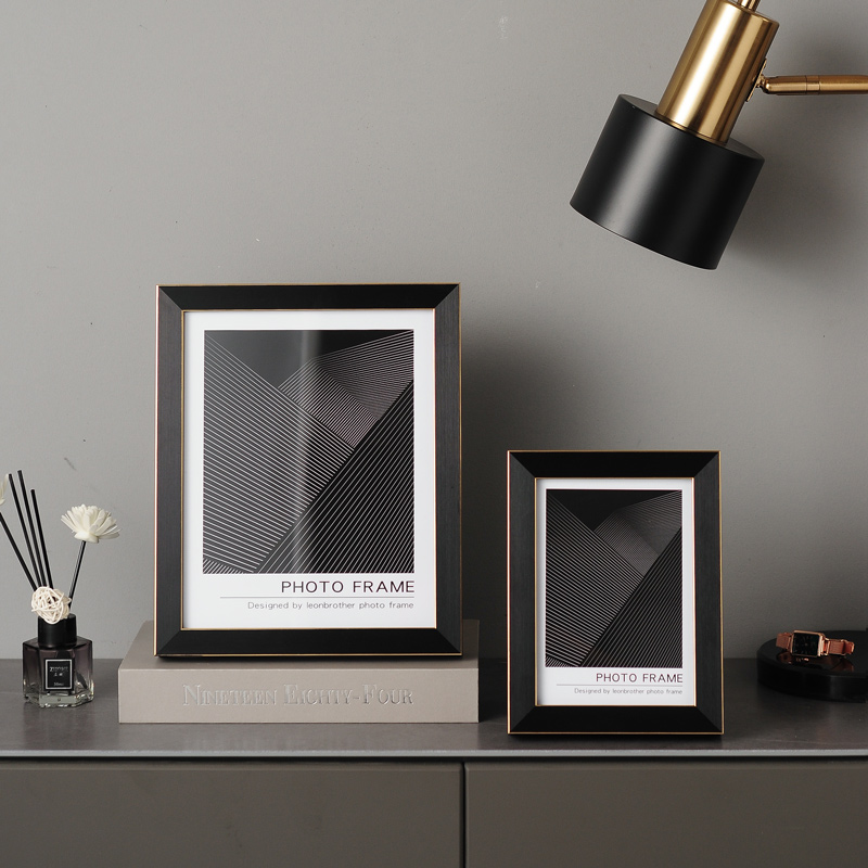 现代创意简约相框摆台6 7 10寸定制洗照片像框金属W实木婚纱照摆