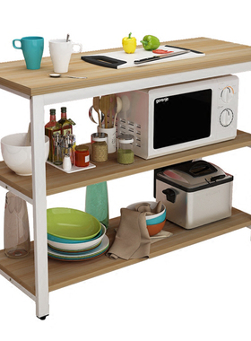 厨房切菜桌小桌子餐桌家用多功能钢木桌长桌定制置物架厨房操作台