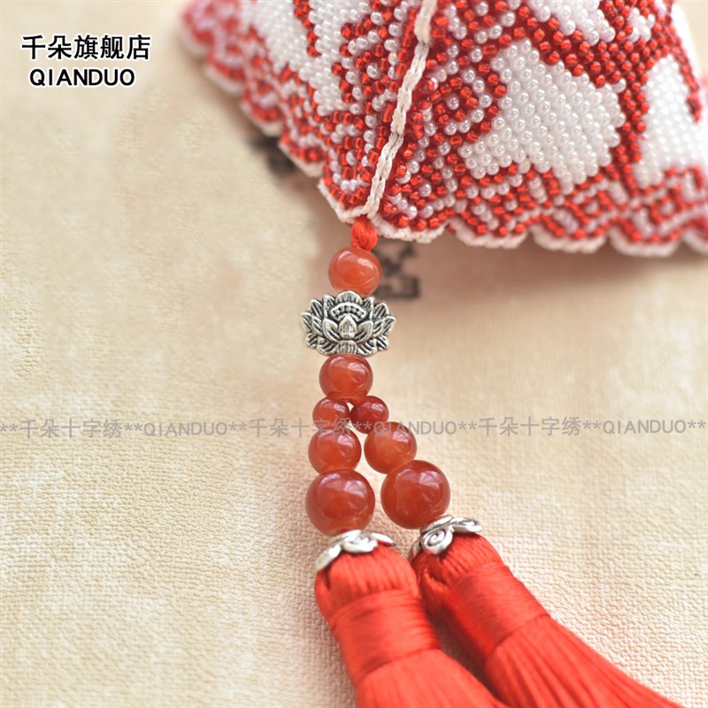 千朵新款印花平安福十字绣汽车挂件全珠绣车内车挂饰自己绣材料包