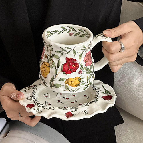 覆古陶瓷杯马克杯高颜值