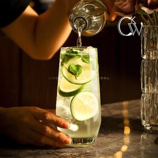 mojito莫吉托鸡尾酒杯子高级感调酒果汁杯透明玻璃水杯家用 CKW