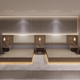 酒店专用床宾馆家具标间全套定制全季旅馆式公寓大床民宿客房双床