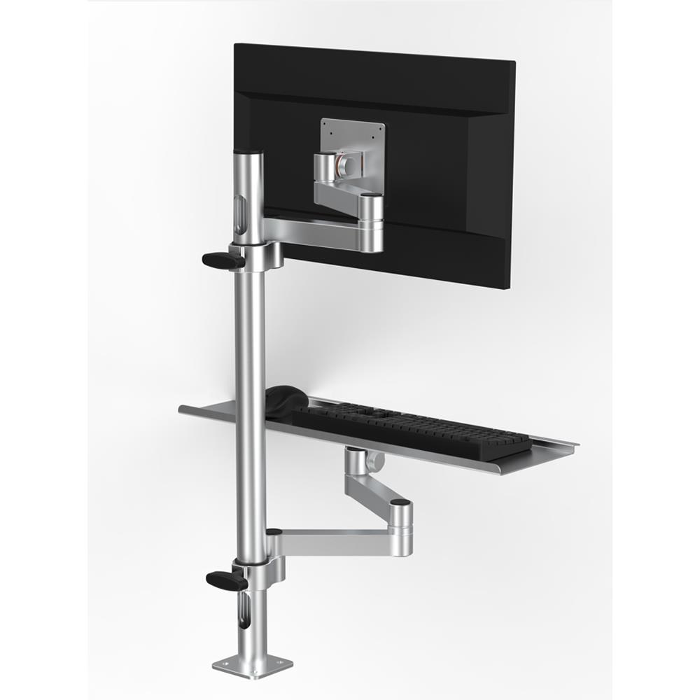 电脑显示器支架工业设备机械臂立柱显示屏悬臂支架臂一体带键盘托