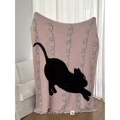 黑猫pp why shop歪店半边绒毛毯多用柔软沙发毯A类婴儿级