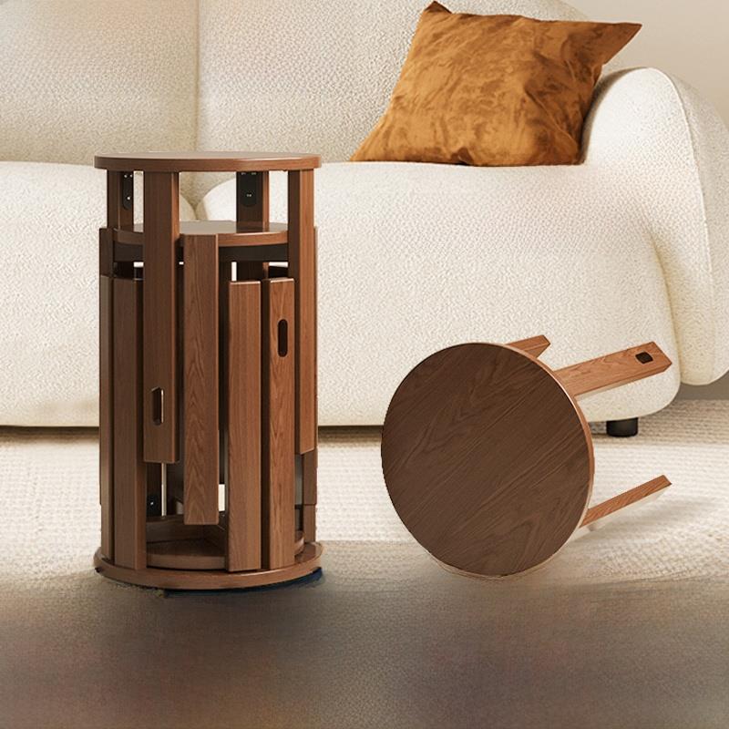 新中式实木凳子可叠放组合圆凳家用客厅餐桌凳收纳叠叠乐板凳木凳