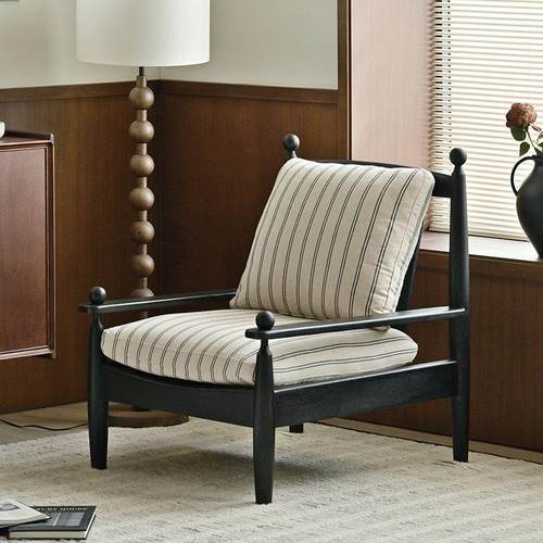 UCK又壳 | 设计师复古单人沙发椅实木中古风小户型客厅棉麻可拆洗