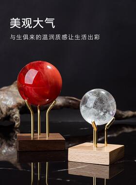 创意水晶球展示架奇石标本晶体矿石底座风水球架子摆件放置架托架