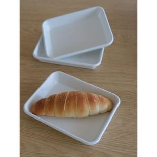 雨花石搪瓷卷边长方托盘零食盘吐司面包盘备餐盘日式 烧鸟盘调色盘