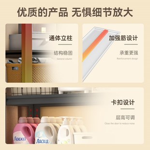 储物架货架阳台行李箱收纳架洗衣机上方铁架子 可移动置物架下空式